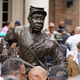 People view the statue honoring Black enslaved men who enlisted in the U.S. Colored Troops and served in the Civil War after it was unveiled Saturday, Oct. 23, 2021, in Franklin, Tenn. Artist Joe Howard was commissioned by The Fuller Story Project in Franklin to create a bronze monument memorializing Black Civil War Union Army soldiers.